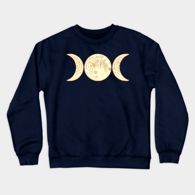 Triple Moon - Golden Crewneck Sweatshirt by Olooriel